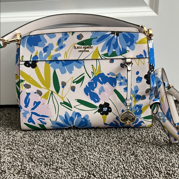 Kate Spade Blue Floral Crossbody and Arm Strap Bag - Picture 1 of 8